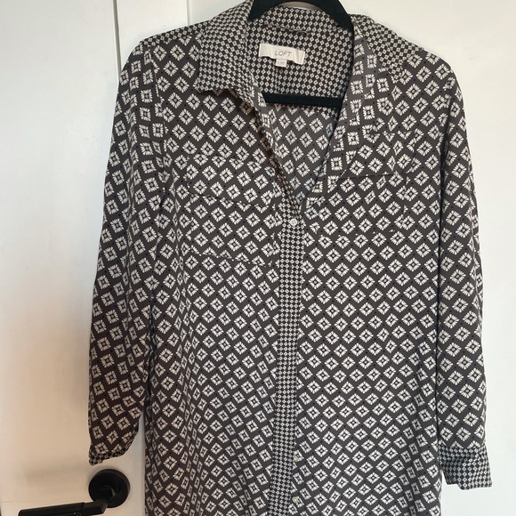 LOFT long sleeve shirt dress - Picture 4 of 6